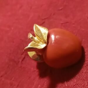 Avon 2 piece apple lapel pin.
